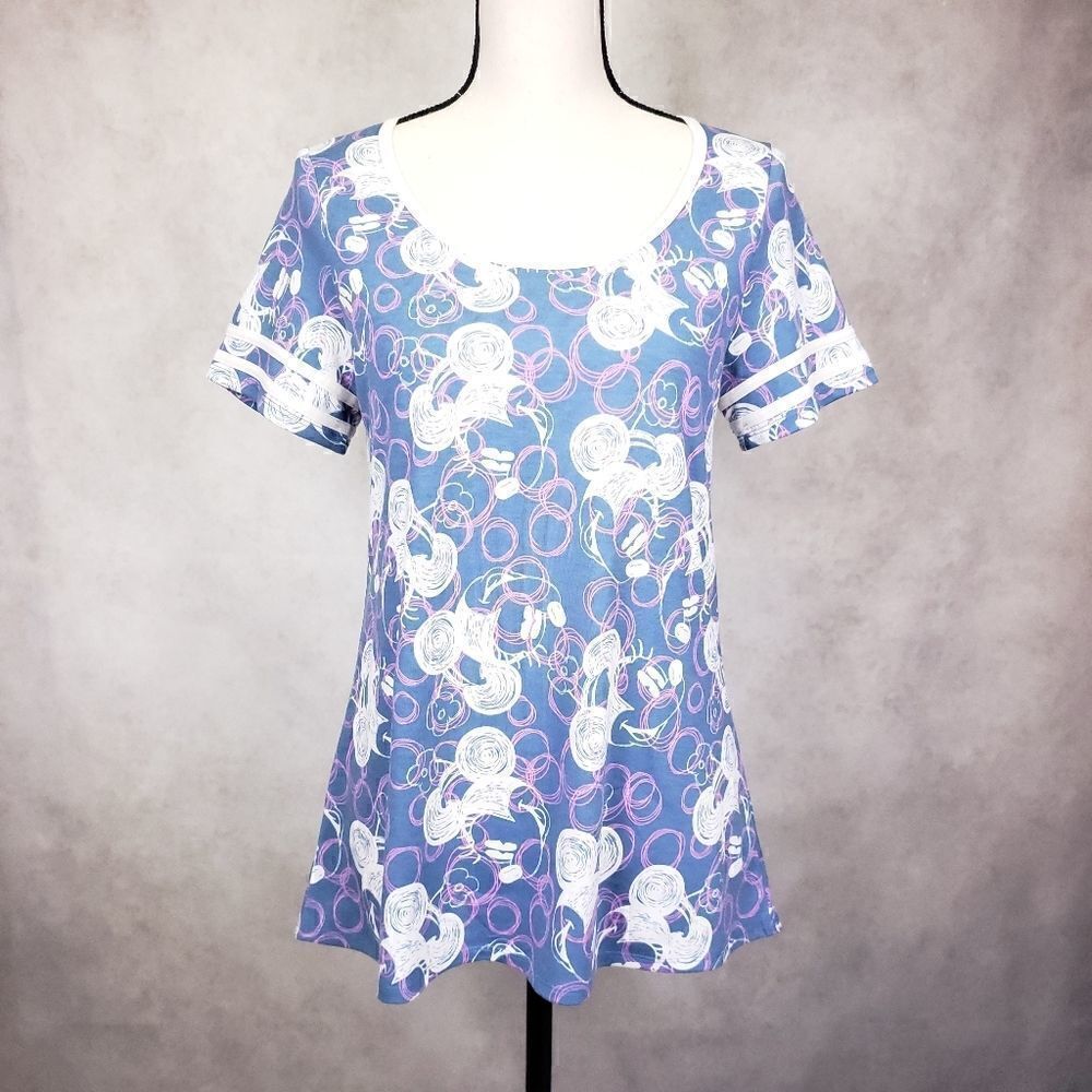 Lularoe blue purple Disney Mickey classic tee XS